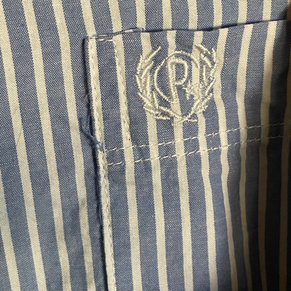 Vintage Panhandle Slim Blue Striped Shirt Button Front 1 Pocket Men's Size XXL - Picture 6 of 12